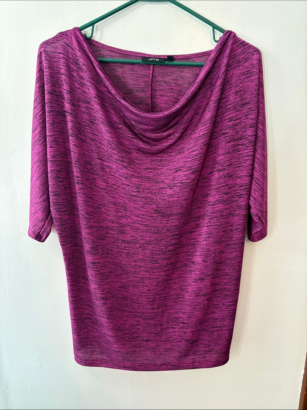 Apt. 9 Women's Magenta Space-Dye Boatneck Top Size Medium